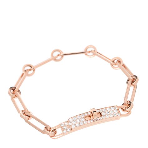 kelly chaine bracelet|Hermes 18k Rose Gold Diamond Pave PM Kelly Chaine Bracelet.